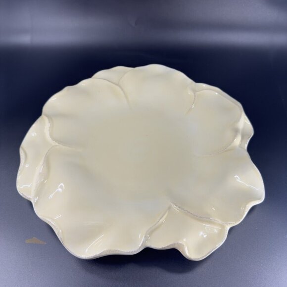 Roscher Flower Antique Butter Yellow Dish Plate 11inch Flower Shape Plate Set 2 - Picture 14 of 16